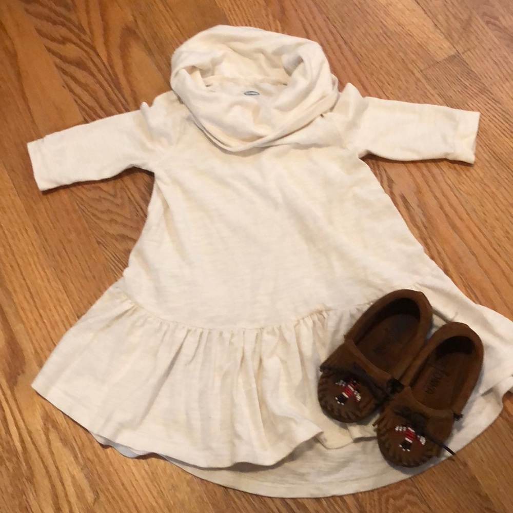 Cream colored cowl neck dress